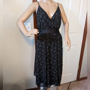 Privacy Please Black Floral Midi Dress XS